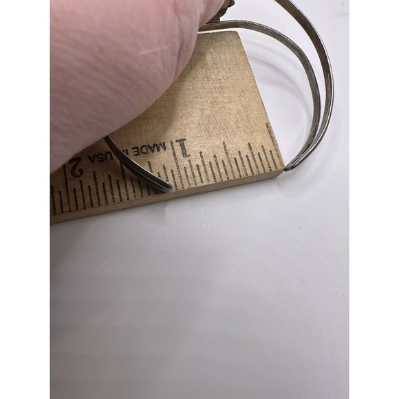 Vintage Navajo Turquoise Coral Cluster Sterling Silver 925 Bracelet Cuff 6-1/4" - Picture 9 of 10